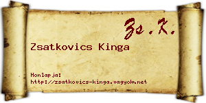 Zsatkovics Kinga névjegykártya